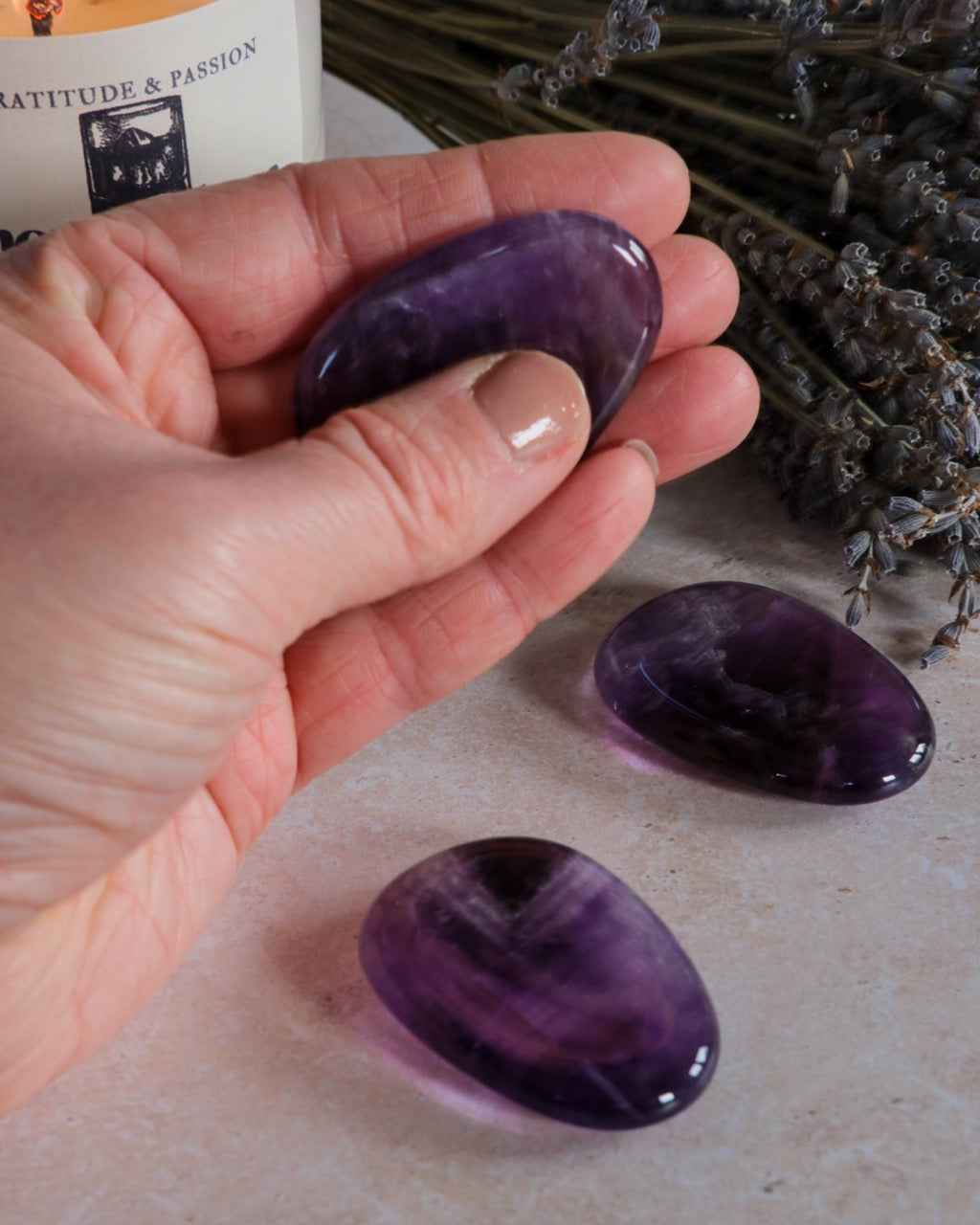 Amethyst Worry Stone