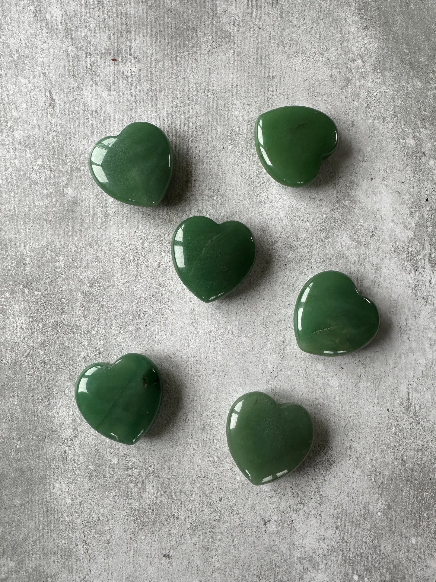 Green Aventurine Hearts