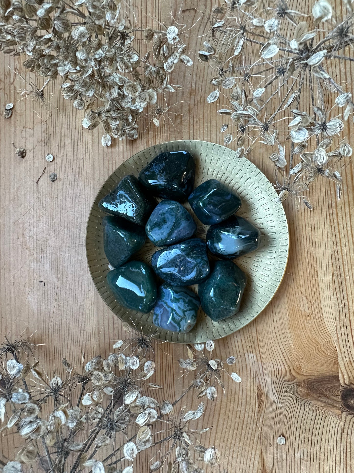 Green Moss Agate Tumblestone