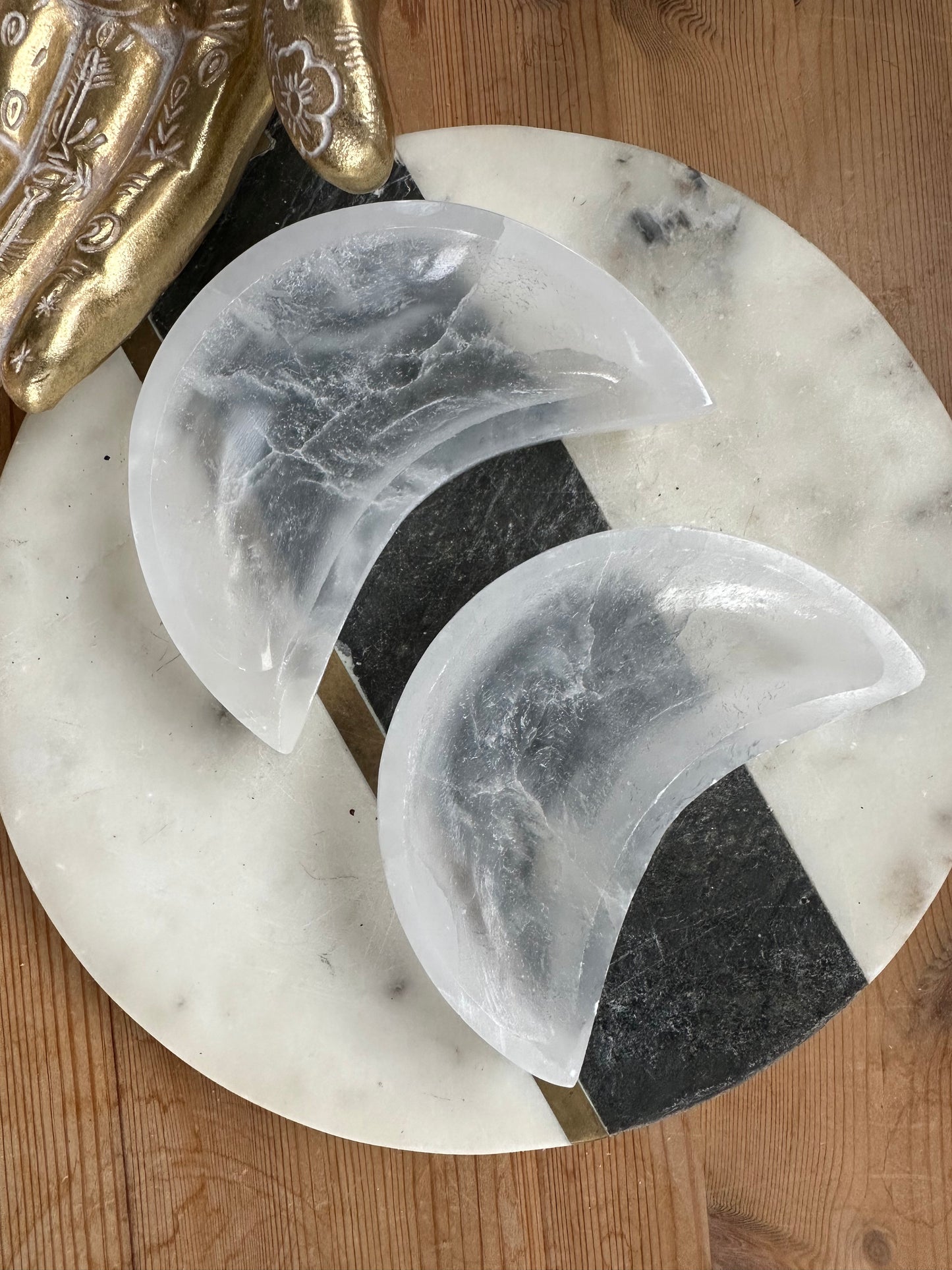 Selenite Moon Bowl