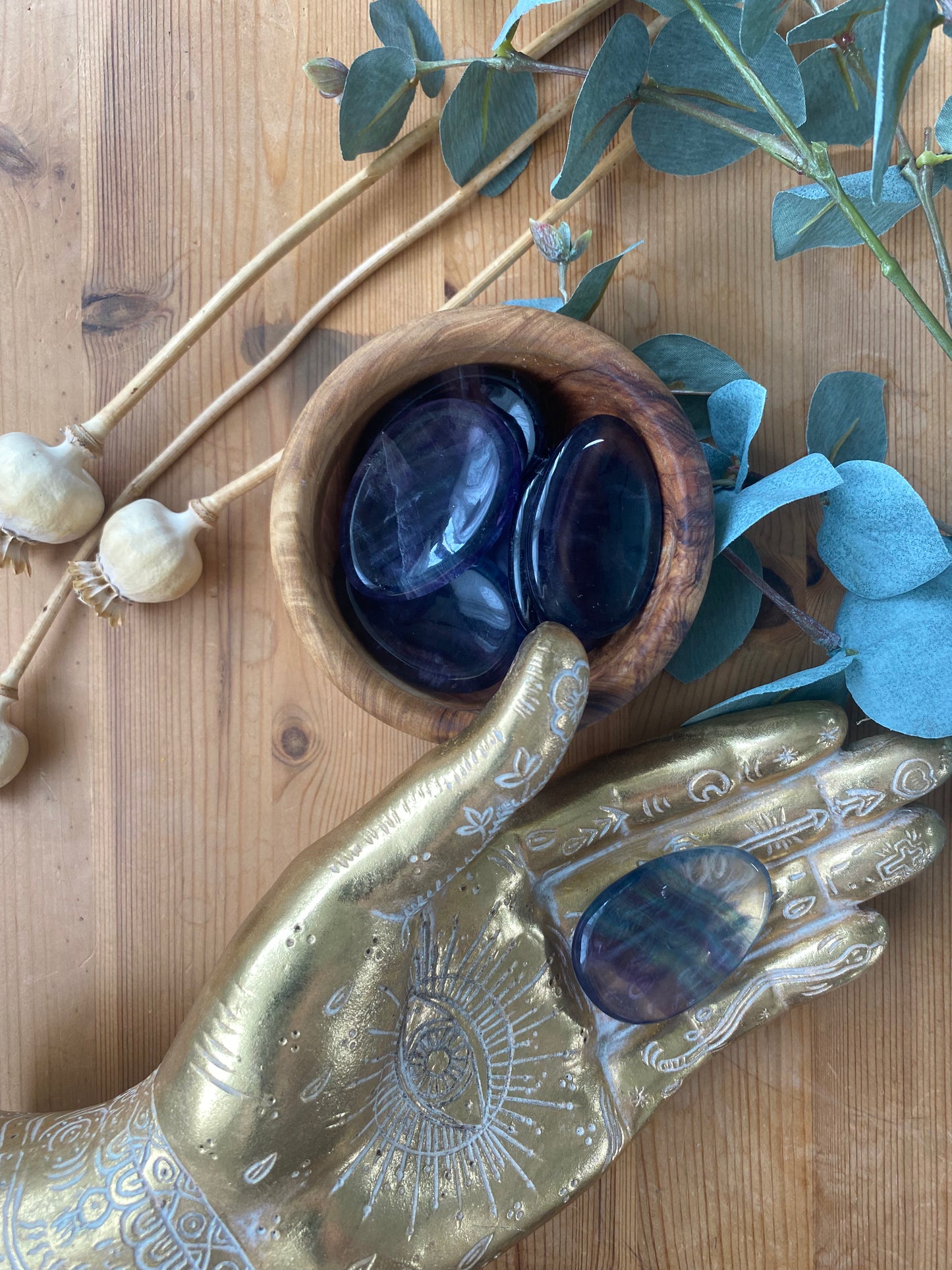 Rainbow Fluorite Worry Stone