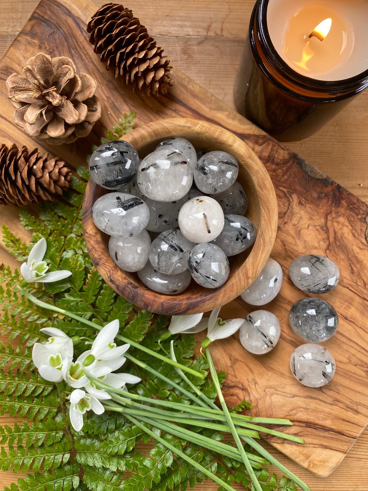 Tourmalinated Quartz Tumblestones