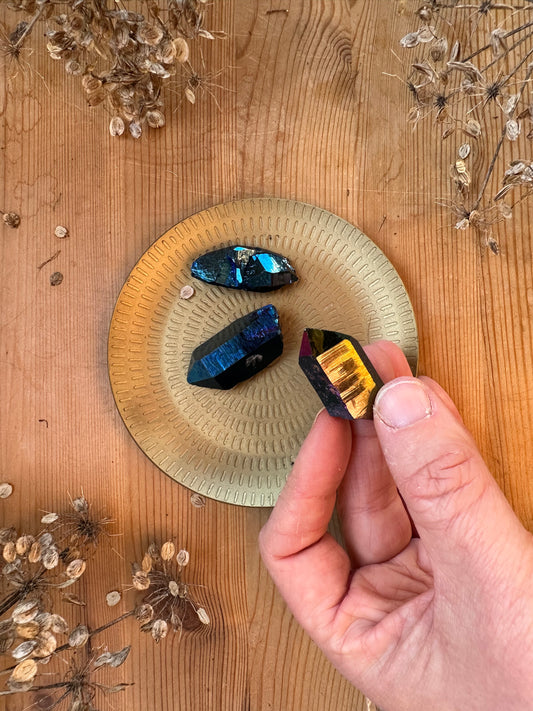 Titanium Aura Quartz Point